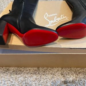 85 calf Napa stretch black designer boots